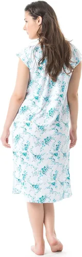 Vista 2 de Casual Nights Camisón de encaje floral con mangas casquillo para mujer