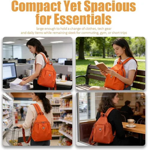 Vista 2 de Bolsa de viaje antirrobo premium 3 en 1 2025, bolsa de viaje de 2 vías con correas convertibles e impermeable para mujer