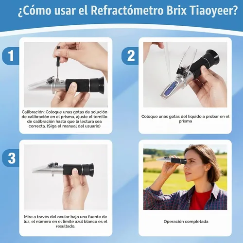 Vista 5 de Refractómetro GYE Brix con ATC, hidrómetro de doble escala para vino y cerveza Brix and specific gravity readings, automatic temperature