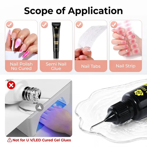 Vista 2 de UNA GELLA Nail Glue Remover for Press On Nails 20ml Pinpoint Acetone-Free Semi Solid Nail Glue Remover for Nail Tips, Gentle GLUE Remover with