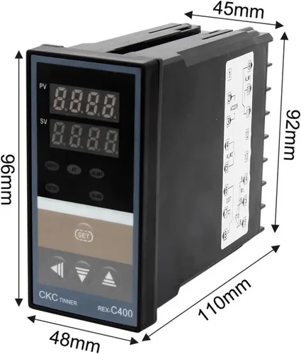 Vista 4 de PID Digital Intelligent Industrial Temperature Controller Dual Alarm 220V Relay REX-C100-C400-C700-C900 VAB/MAB SSR Relay Output(REX-C100 MAB)