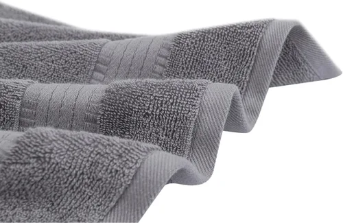 Vista 4 de Alpine Swiss Juego de toallas 100% algodón, 2 piezas, suaves y absorbentes, 500 GSM, toallas faciales de 13 x 13 pulgadas, color gris