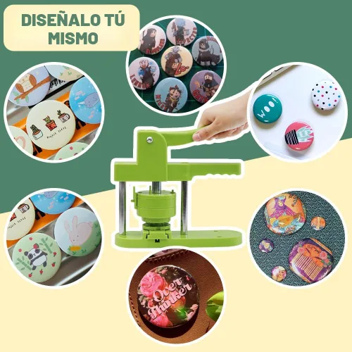 Vista 5 de Molde para Hacer Botones Happizza 2.25 pulgadas/58mm, Molde para Botones de Matriz Intercambiable Adecuado para Máquina para Hacer Botones de Carril