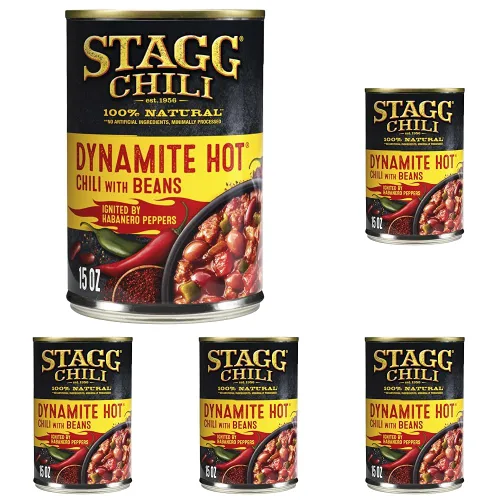 Vista 3 de STAGG DYNAMITE HOT Chili with Beans, Canned Chili, 15 Oz
