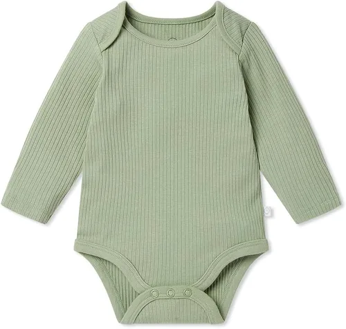 Vista 5 de MORI Body unisex de manga larga para bebé de viscosa de bambú y algodón orgánico, cómodo mameluco para niños y niñas