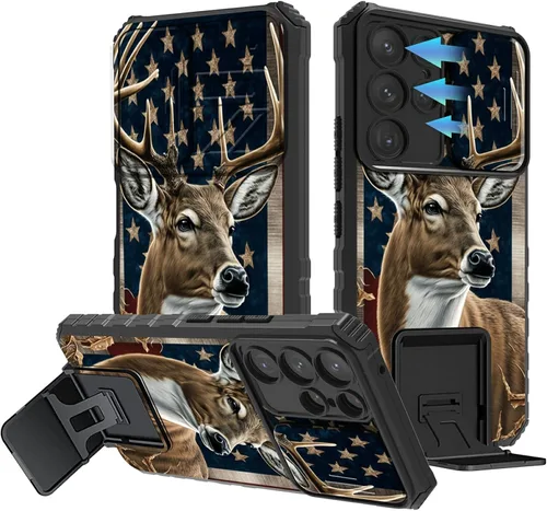 Vista 92 de Funda para Samsung Galaxy A13 5G/4G/A04S, Galaxy A13 5G con cubierta de cámara deslizante, funda de doble capa integrada con función atril