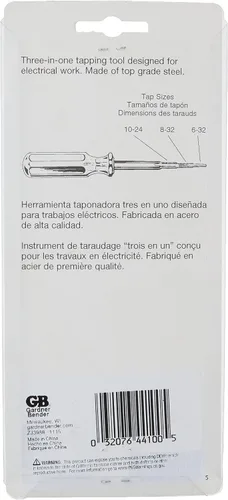 Vista 3 de Gardner Bender TT-10B Electricians Tapping and Rethreading herramienta, 3 tamaños de grifo 6-32, 8-32 y 10-24