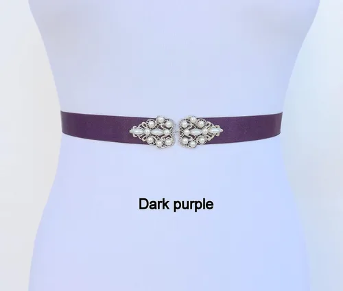 Vista 6 de Black Elastic Silver Jeweled Pearl Dress Belt, Sizes XS to 3XL