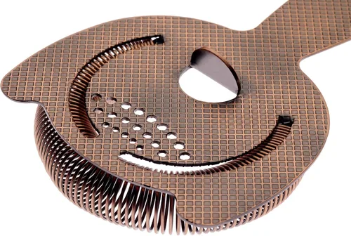 Vista 6 de Barfly Diamond Lattice Etch - Colador de barra de resorte resistente, cobre antiguo