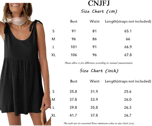 Vista 7 de CNJFJ - Vestido de verano para mujer, con tirantes y cuello redondo