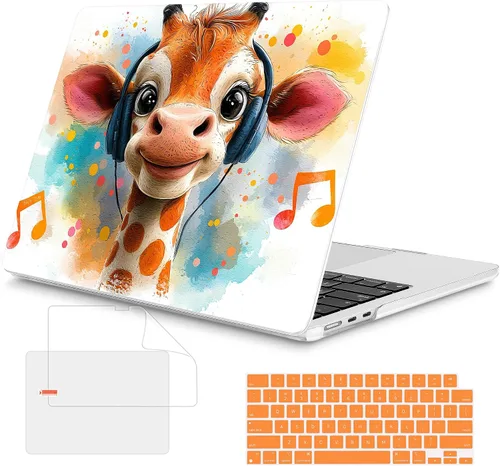 Vista 9 de Mektron Funda para MacBook Air 2026 de 15 pulgadas M5 A3448 compatible con M4 A3241 /M3 A3114/M2 A2941 cubierta rígida de plástico impreso
