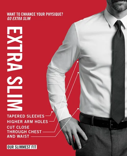 Vista 4 de Calvin Klein Men's Dress Shirt Xtreme Slim Fit Stain Shield Stretch Solid