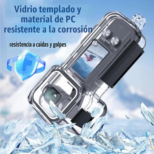 Vista 3 de Carcasa impermeable para DJI Osmo Pocket 3, pantalla táctil subacuática buceo carcasa protectora impermeable hasta 164.0 ft/164/ft con soporte