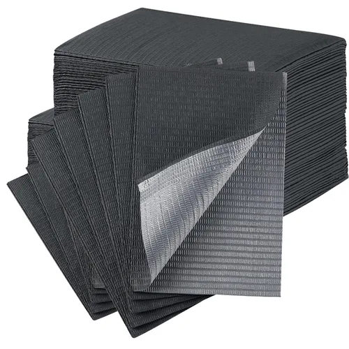 Vista 27 de JMU Baberos dentales negros, baberos dentales desechables de 3 capas, baberos para tatuajes impermeables para clínica dental, tienda de tatuajes