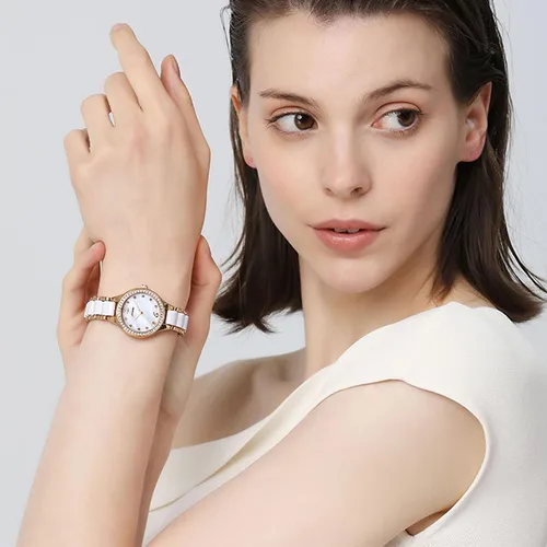 Vista 3 de SINOBI Relojes analógicos de cuarzo para mujer, pulsera de diamantes para mujer, reloj impermeable para mujer, 9581-oro, Relojes de cuarzo