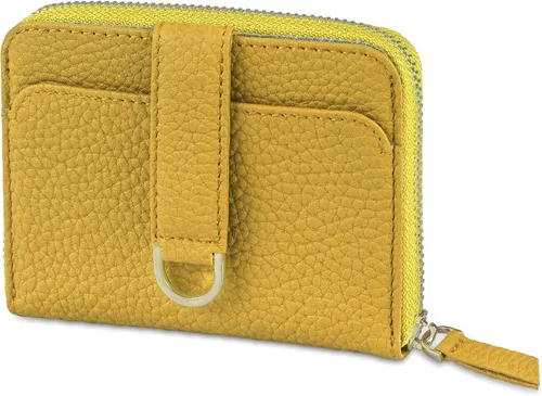 Vista 8 de Vaultskin Cartera pequeña para mujer, tarjetero de cuero con bloqueo RFID con bolsillo para monedas con cremallera, bolsillo para efectivo