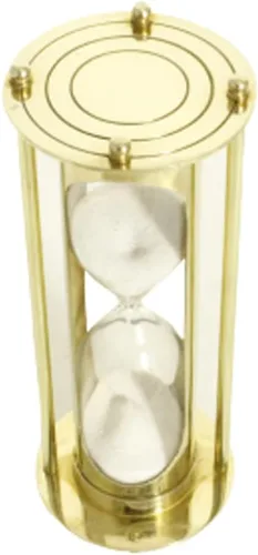 Vista 2 de The RELIC House - Temporizador de arena náutico con reloj de arena de latón, elegante reloj de cristal de hora, decoración temática náutica