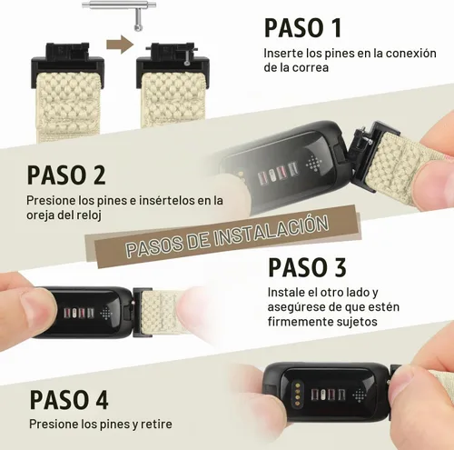 Vista 3 de Bandas elásticas de nailon compatibles con Fitbit Inspire 3/Inspire 2/Inspire HR/Inspire/Ace 3/Ace 2, correas elásticas ajustables suaves