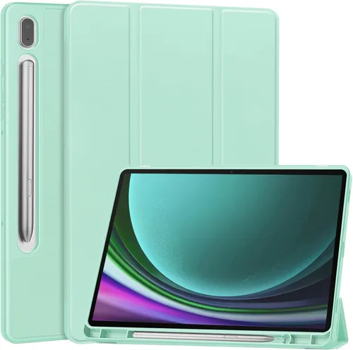 Vista 9 de Miimall Funda compatible con Samsung Galaxy Tab S9 2023, funda ultradelgada con triple soporte, de piel suave, poliuretano termoplástico duradero, a