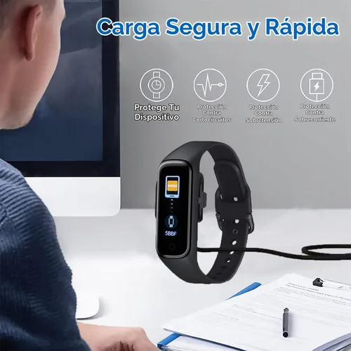 Vista 6 de Cargador compatible con Samsung Galaxy Fit 2, cable de carga USB de repuesto, adaptador de accesorios para Samsung Galaxy Fit 2