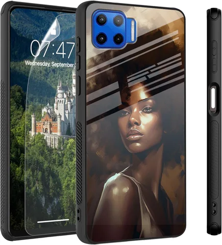 Vista 80 de Funda para Motorola Moto Edge 2022, cubierta trasera de vidrio templado con protector de pantalla, protección a prueba de golpes para Motorola Moto