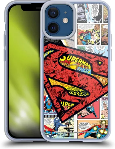 Vista 75 de Head Case Designs Funda de gel con licencia oficial de Superman DC Comics Collage Comicbook Art [protección de grado militar] compatible con Apple