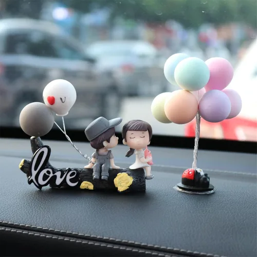 Vista 15 de Lindos adornos para parejas, bonita decoración de automóvil, bonita decoración de automóvil para pareja, figura de acción, adorno navideño para 1
