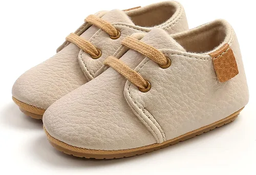 Vista 7 de Zapatos deportivos unisex para bebés, niños y niñas, de piel sintética, para cuna, suela antideslizante de goma, para niños pequeños