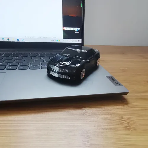 Vista 3 de Ratón inalámbrico para automóvil, ratón de computadora con forma genial de 2.4Ghz para portátil PC Mac (Negro)