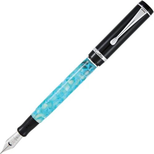 Vista 25 de Conklin Duragraph Pluma estilográfica Abalone Nights - Punta mediana, elegante instrumento de escritura con exquisito acabado de abulón