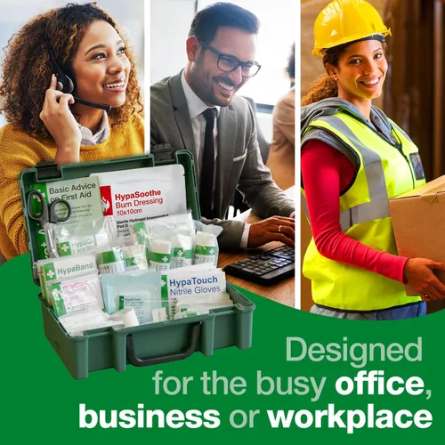Vista 4 de Safety First Aid Kit de primeros auxilios de economía grupal BS 8599 obediente, pequeño totalmente abastecido Fully-Stocked Workplace Kit