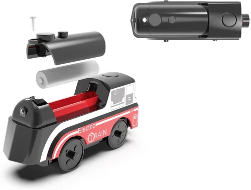 Vista 9 de Tren operado por batería para pista de madera, tren motorizado para niños de 3 años o más, set de juguete de 3 trenes eléctricos compatible
