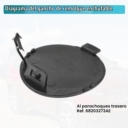 Vista 6 de X AUTOHAUX Cubierta de gancho de remolque de parachoques trasero para Jeep Cherokee 2014-2018 Tapa de gancho de remolque de parachoques trasero