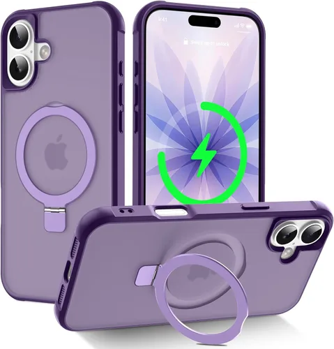 Vista 71 de CHAOFEnG Funda magnética compatible con iPhone 11 con soporte, prueba de caídas de grado militar, compatible con imán, anillo translúcido, parte