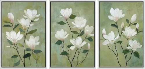 Vista 130 de MUDECOR Lienzo enmarcado para pared, juego de arte de acuarela pastel, bosque de pinos, naturaleza silvestre, ilustraciones modernas, decorativas