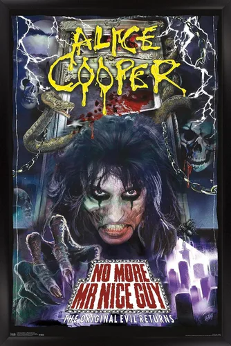 Vista 8 de Trends International Alice Cooper - Póster de pared No More Mr. Nice Guy, 14.725 x 22.375 pulgadas, versión enmarcada de madera de granero Versión
