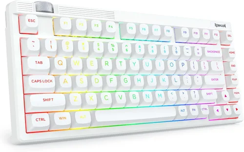 Vista 11 de Redragon Teclado mecánico inalámbrico, Bluetooth/2.4GHz/USB-C con cable, 75% teclado para juegos personalizado intercambiable en caliente