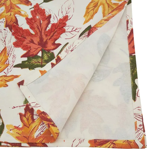 Vista 2 de SARO LIFESTYLE L'automne Collection - Mantel bordado con hojas de otoño, 50 x 70 pulgadas, multicolor
