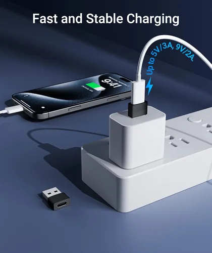 Vista 2 de Syntech - Adaptador USB C hembra a USB macho, paquete de 3 unidades, convertidor de tipo C a USB A, compatible con iPhone 17/16/15/14/13 Pro Max