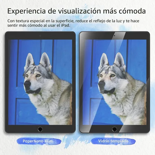 Vista 5 de MOBDIK Paquete de 2 protectores de pantalla Paperfeel compatibles con iPad Air 3 2019/iPad Pro 10.5 2017, película mate, antirreflejos, menos