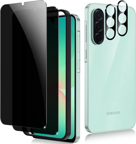 Vista 8 de [Paquete de 2+2] Protector de pantalla de privacidad para Samsung Galaxy A03S/A02S con protector de lente de cámara, protector de pantalla antiespía