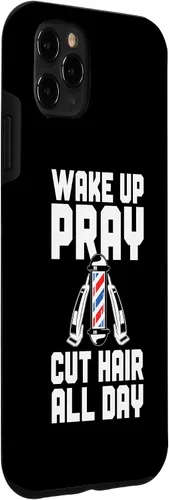 Vista 3 de iPhone 11 Pro Max Barbershop Wake Up Pray Cut Hair All Day Barbershop