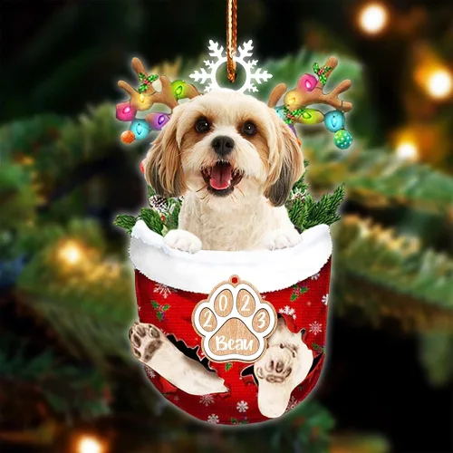Vista 22 de NAZENTI Adorno Navideño de Bolsillo Personalizado de Affenpinscher en la Nieve, Adorno de Forma Acrílica de Perro, Adorno de Navidad 2023, Adorno
