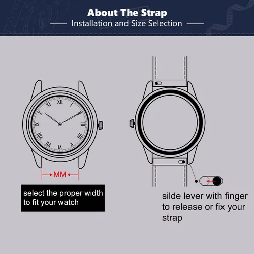 Vista 6 de BINLUN Leather Watch Band Genuine Calfskin Replacement Watch Strap Quick Release Crocodile Pattern 10 Colors 13 Sizes for Men