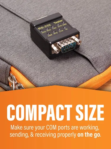 Vista 4 de CABLEMAX Probador de señal de enlace LED RS-232 - Conexiones macho DB-9 a hembra DB-9 para monitoreo de comunicación en serie