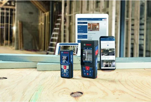Vista 20 de BOSCH GLM400C Blaze - Medidor láser conectado al aire libre de 400 pies con visor, incluye 3 baterías AA, correa de mano y bolsa
