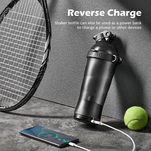 Vista 5 de Botella mezcladora eléctrica de proteínas, botellas mezcladoras de 18.6 onzas para mezclas de proteínas, Tritan Sin BPA Vaso mezclador