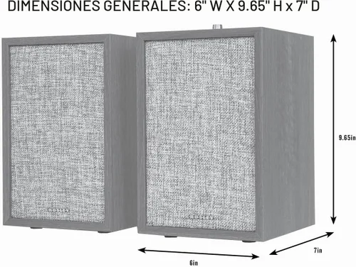 Vista 10 de Crosley S200A-BK 4" Altavoces estéreo activos con alimentación Bluetooth, conexiones ópticas, USB y Aux, negro