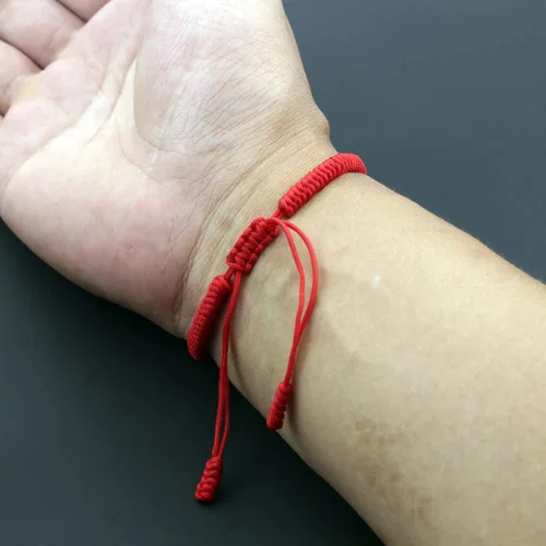 Vista 2 de 2 pulseras de mal de ojo hechas a mano ajustables de cuerda roja de la cábala, protección de la suerte, pulseras a juego para parejas, amantes
