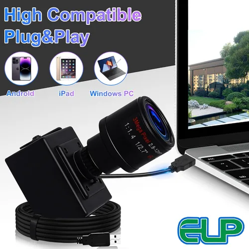 Vista 5 de Webcamera_USB Manual Zoom USB Cámara USB para computadora Mini UVC USB2.0 Webcam 1080P Lightburn Cámara 0.110-0.472 in Cámara Varifocal para PC
